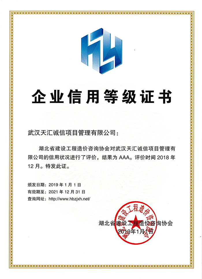 湖北省建设工程造价咨询协会五星企业